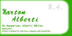 marton alberti business card