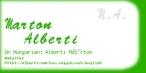 marton alberti business card